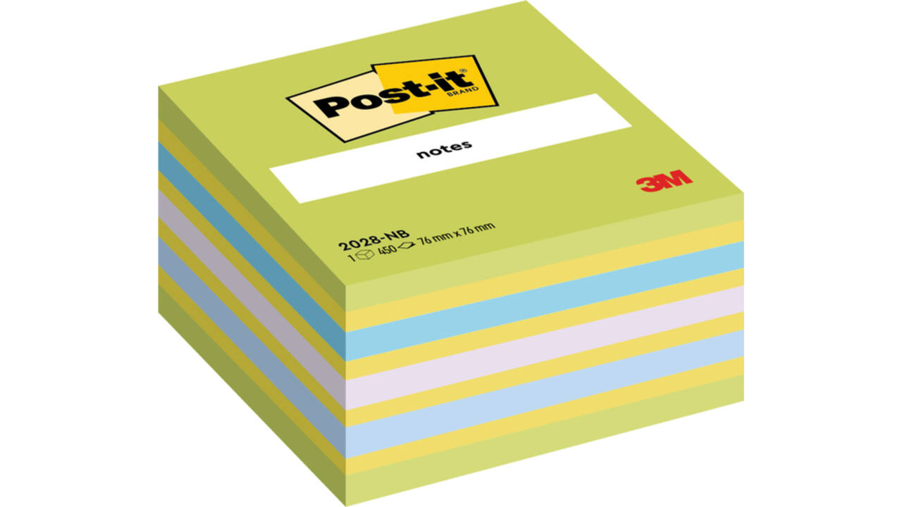 Memoblok Post-it 2028 76x76mm kubus assorti