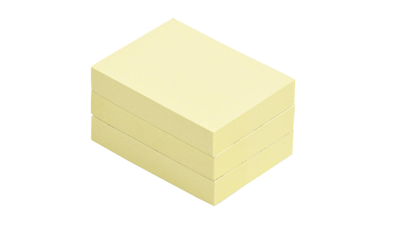 Memoblok Quantore 38x51mm geel 3 stuks