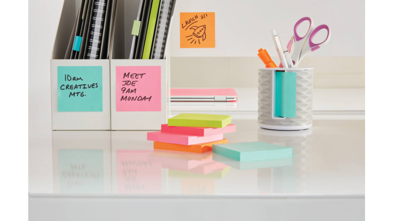 Memoblok Post-it 2028 76x76mm kubus neon kleuren