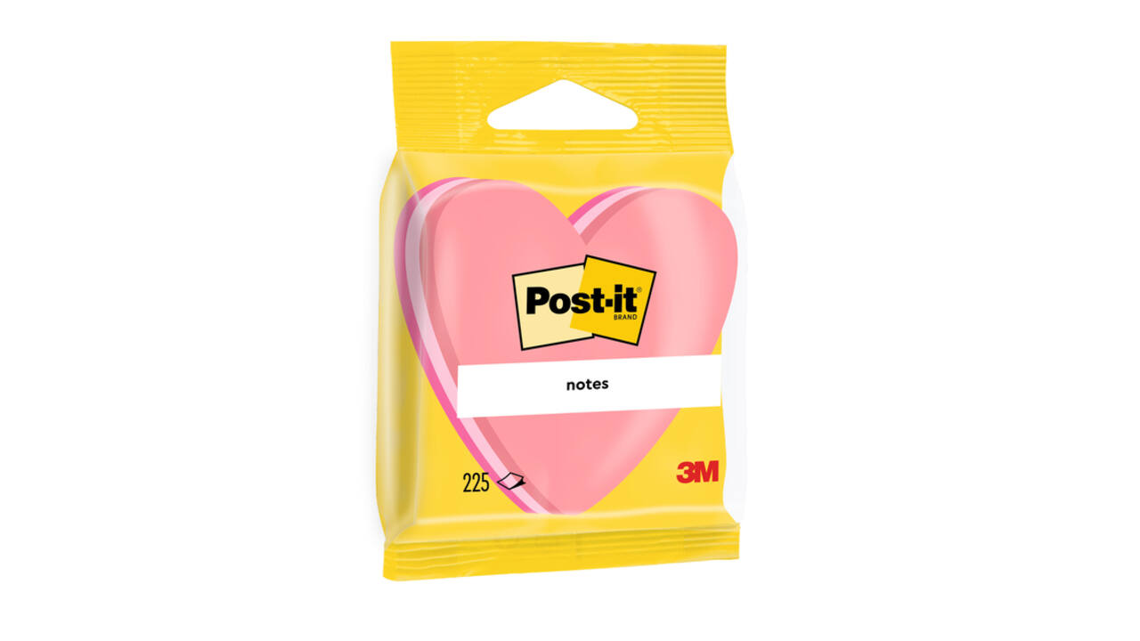 Memoblok Post-it Vormen 2007 70x70mm kubus hart roze