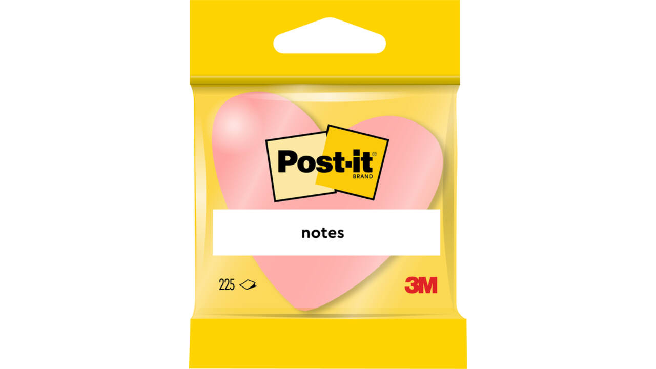 Memoblok Post-it Vormen 2007 70x70mm kubus hart roze