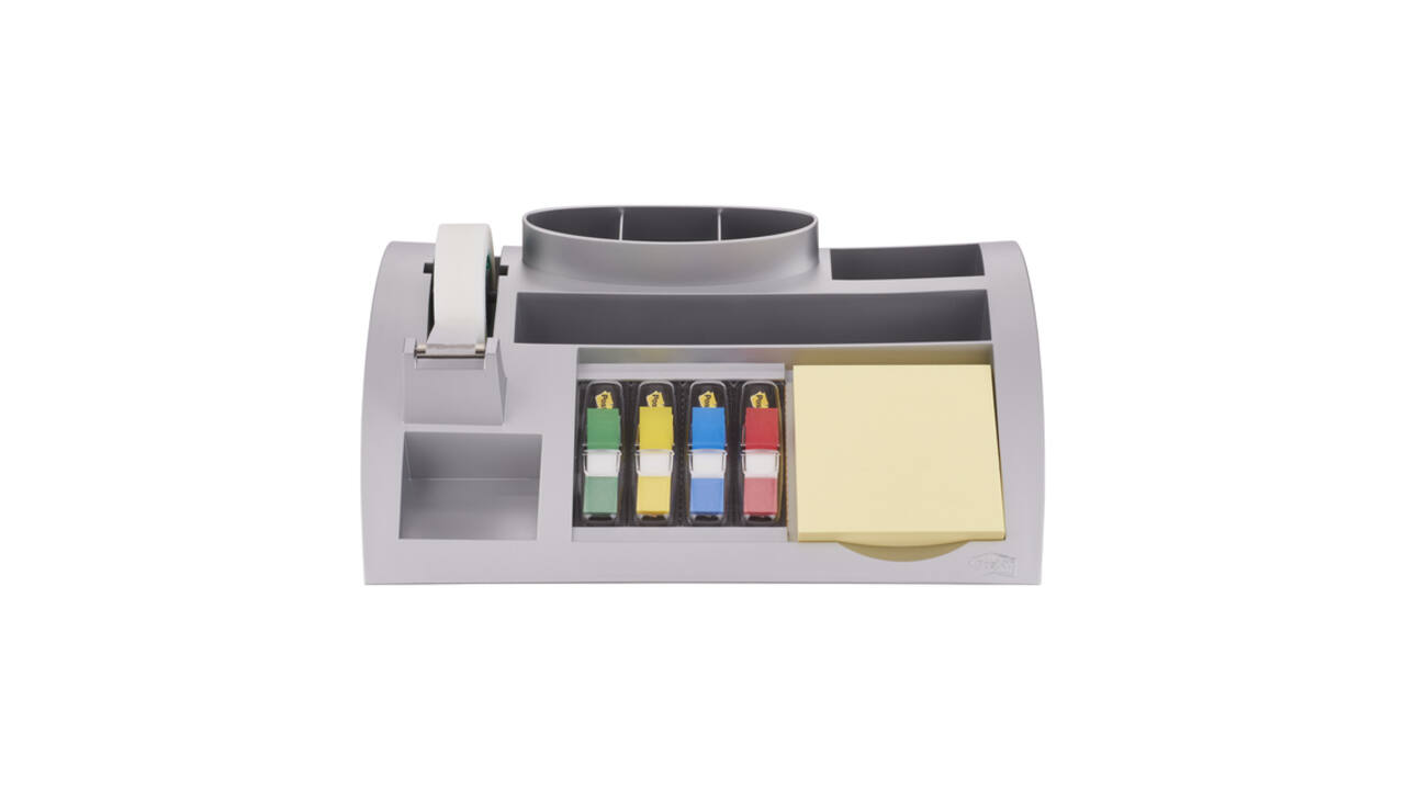 Bureau organiser Post-it C50 zilvergrijs incl inhoud