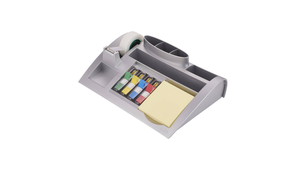 Bureau organiser Post-it C50 zilvergrijs incl inhoud