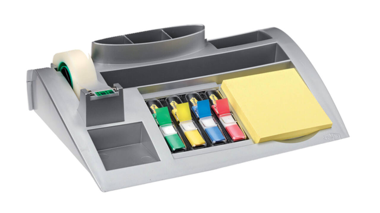 Bureau organiser Post-it C50 zilvergrijs incl inhoud