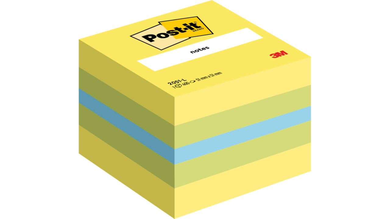 Memoblok Post-it 2051 51x51mm kubus lemon