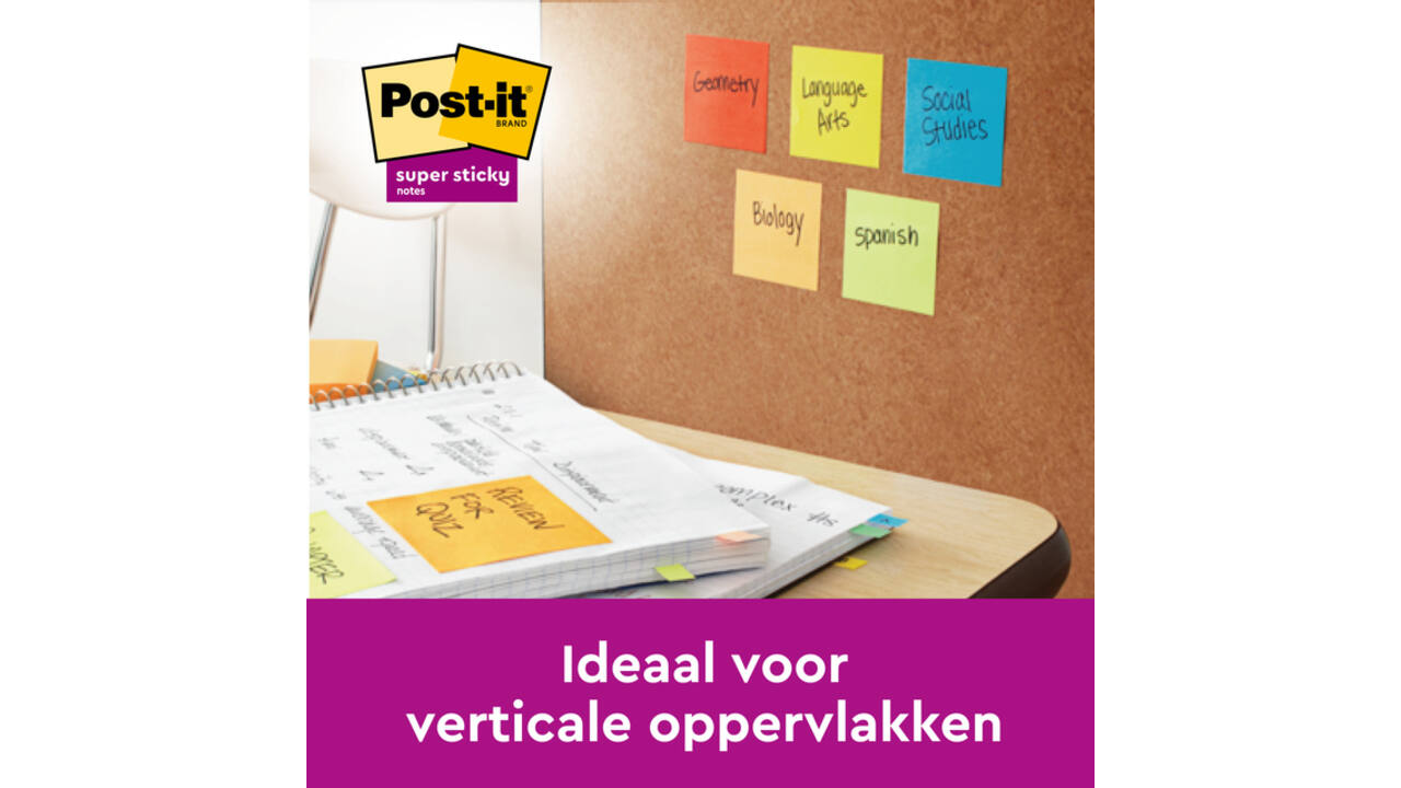 Memoblok Post-it 2028 Super Sticky 76x76mm kubus geel