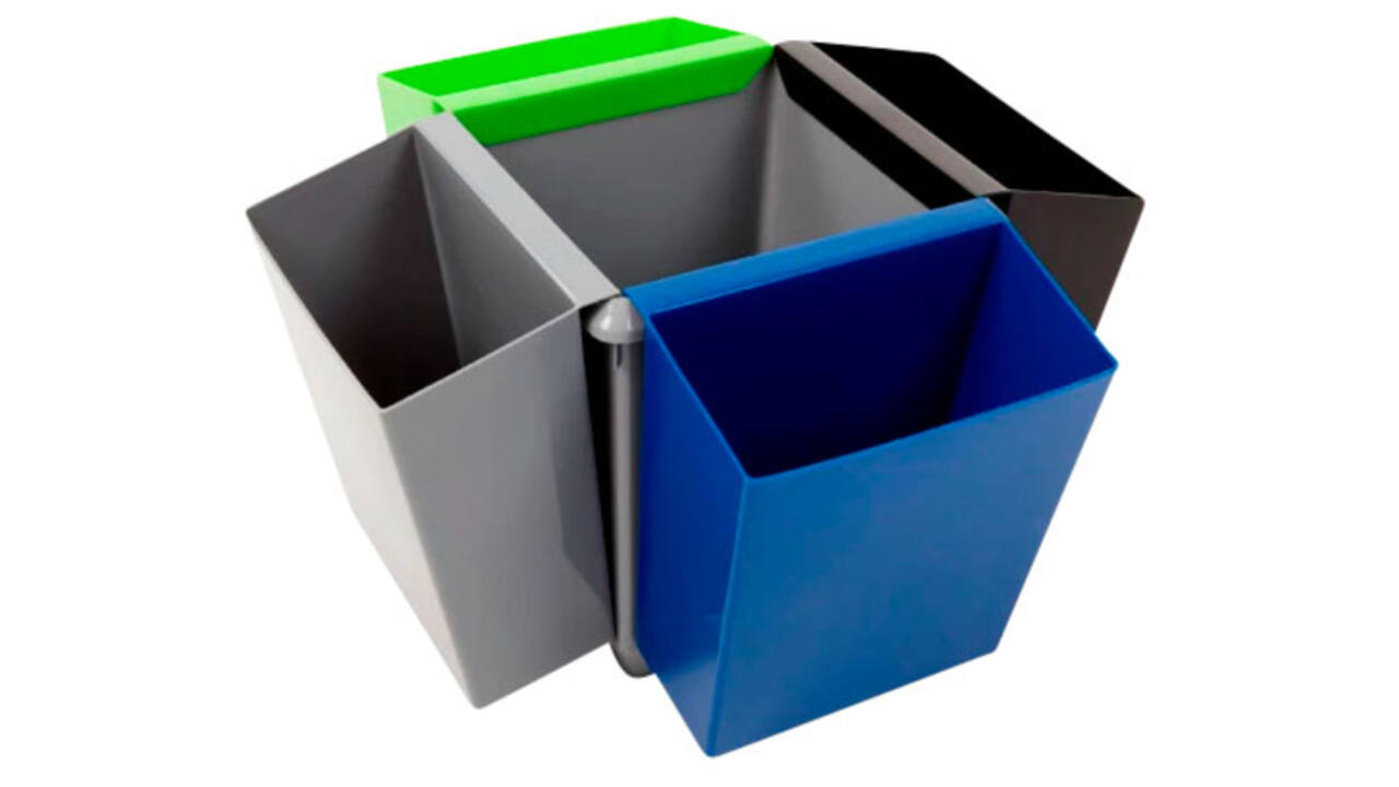 Inzetbak voor vierkante tapse papierbak blauw