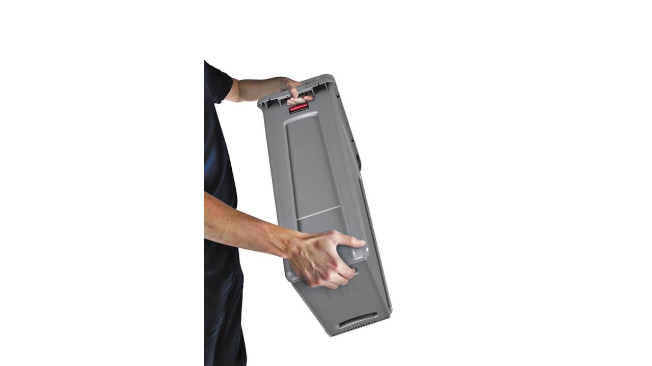 Afvalbak Rubbermaid Slim Jim Vented met luchtsleuven 87 liter grijs