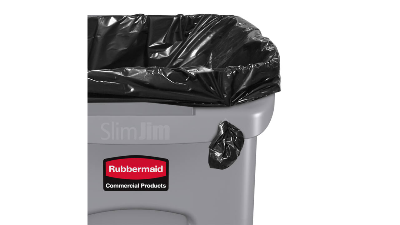 Afvalbak Rubbermaid Slim Jim Vented met luchtsleuven 87 liter grijs