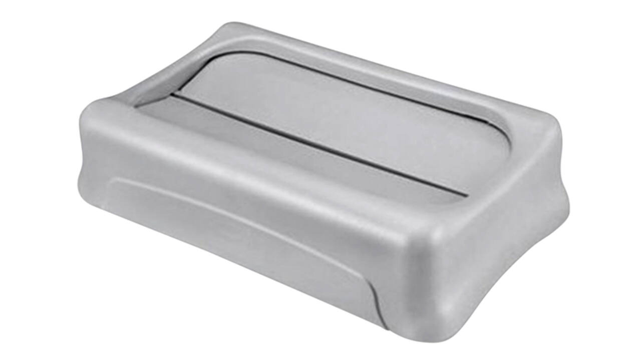 Deksel Rubbermaid Slim Jim Vented gesloten met swingsysteem grijs