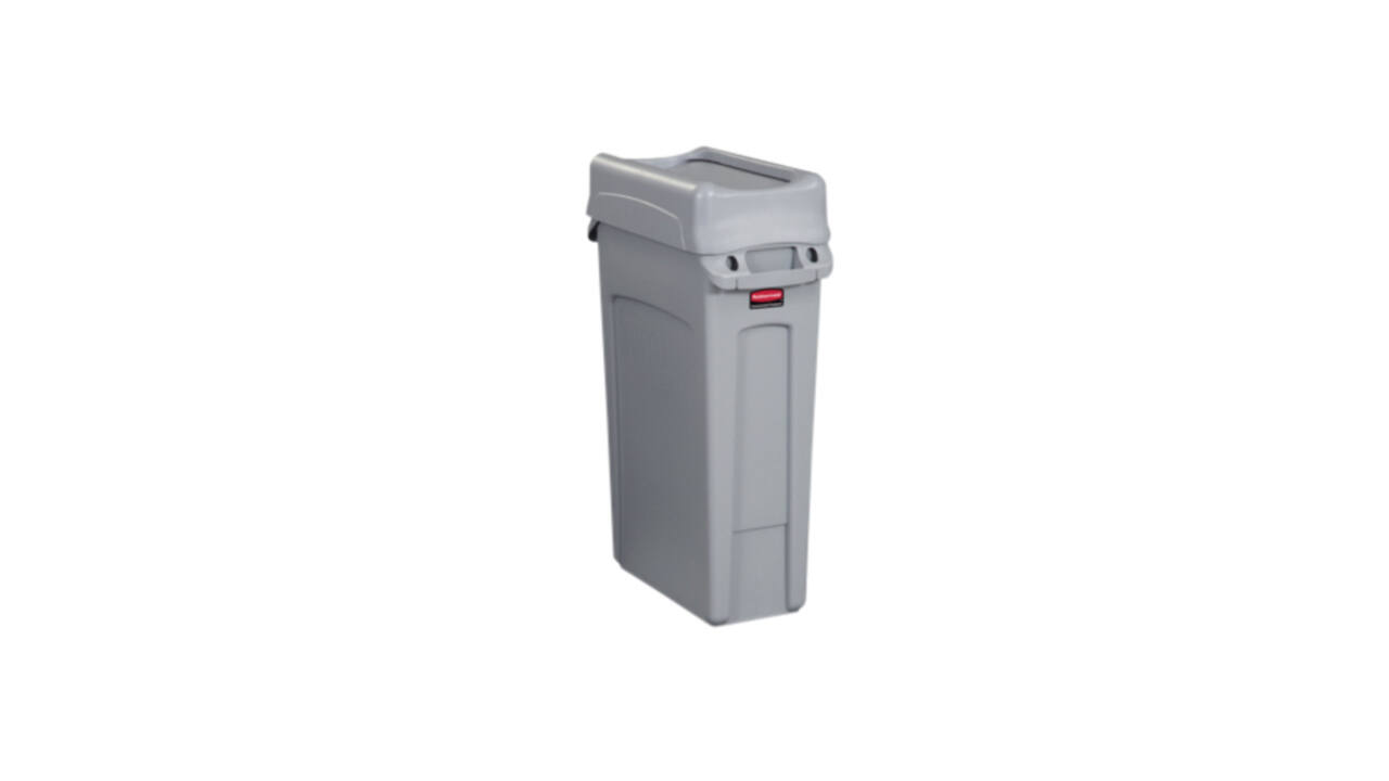 Deksel Rubbermaid Slim Jim Vented gesloten met swingsysteem grijs