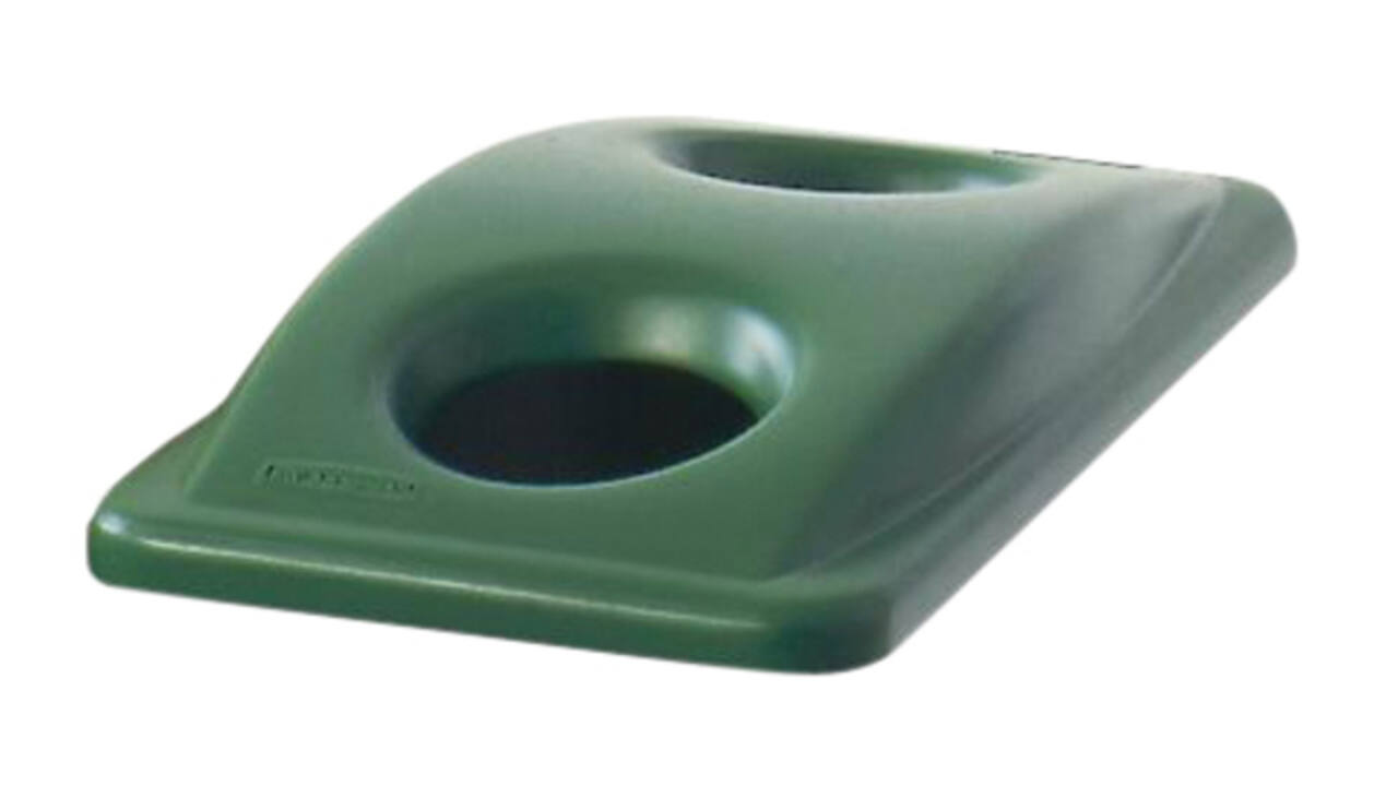Deksel Rubbermaid Slim Jim Vented inwerpopening voor flesjes en blikjes groen