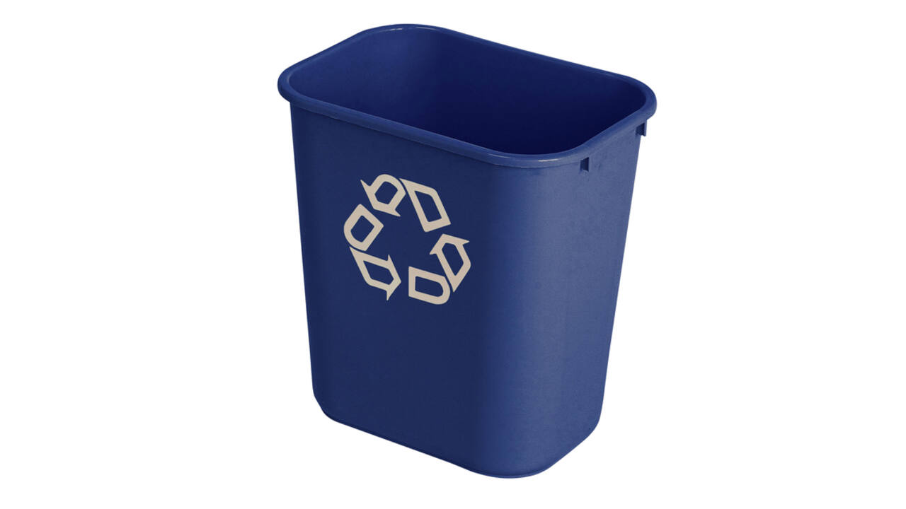 Papierbak Rubbermaid recycling medium 26L blauw