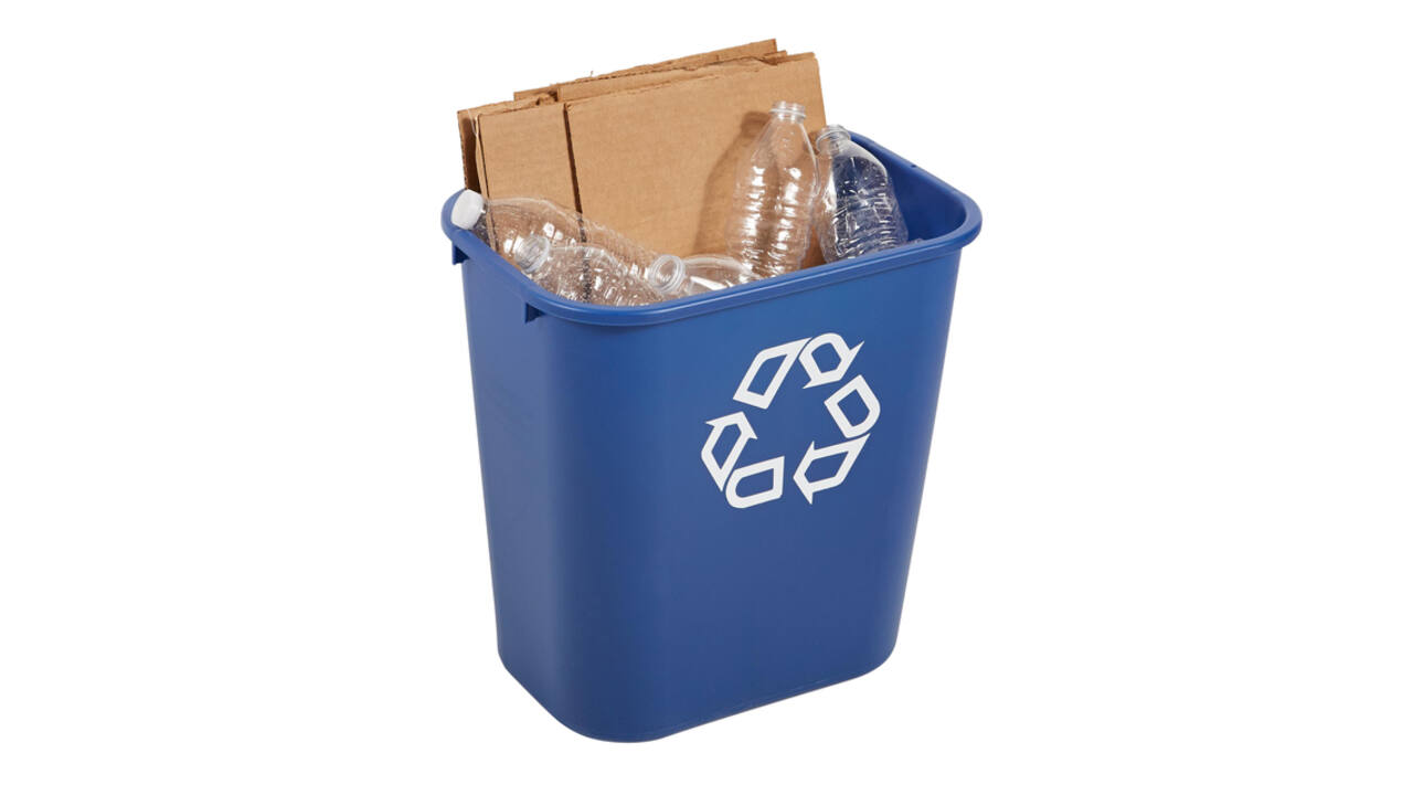 Papierbak Rubbermaid recycling medium 26L blauw