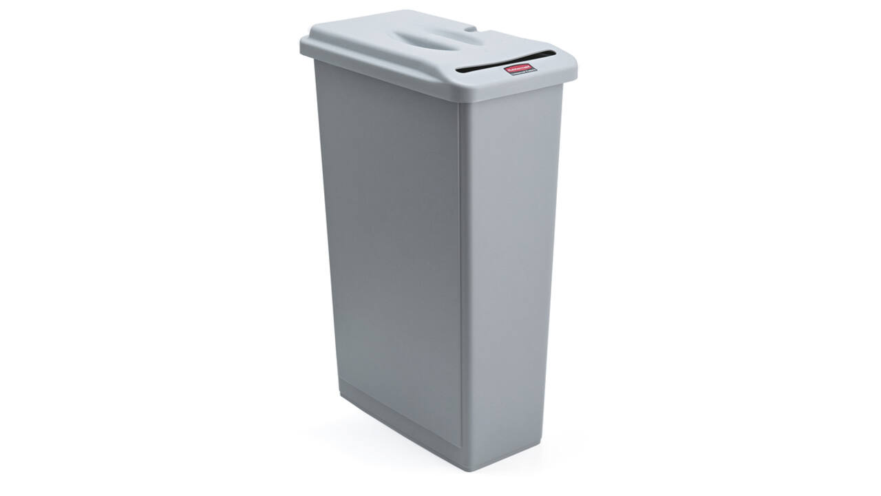 Afvalbak Rubbermaid Slim Jim vertrouwelijke documenten 87 liter grijs