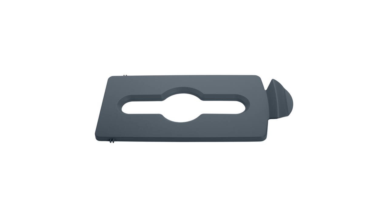 Deksel Rubbermaid Slim Jim Recyclestation inwerpopening voor gemengde recycling grijs