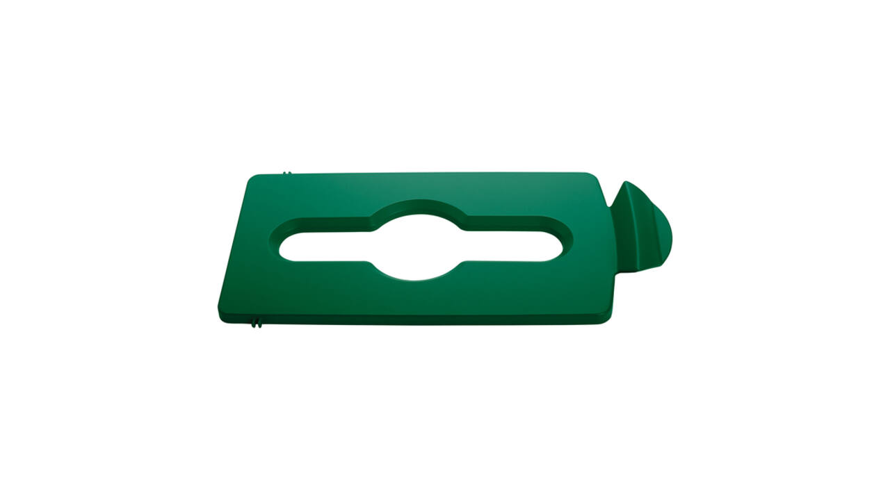 Deksel Rubbermaid Slim Jim Recyclestation inwerpopening voor gemengde recycling groen