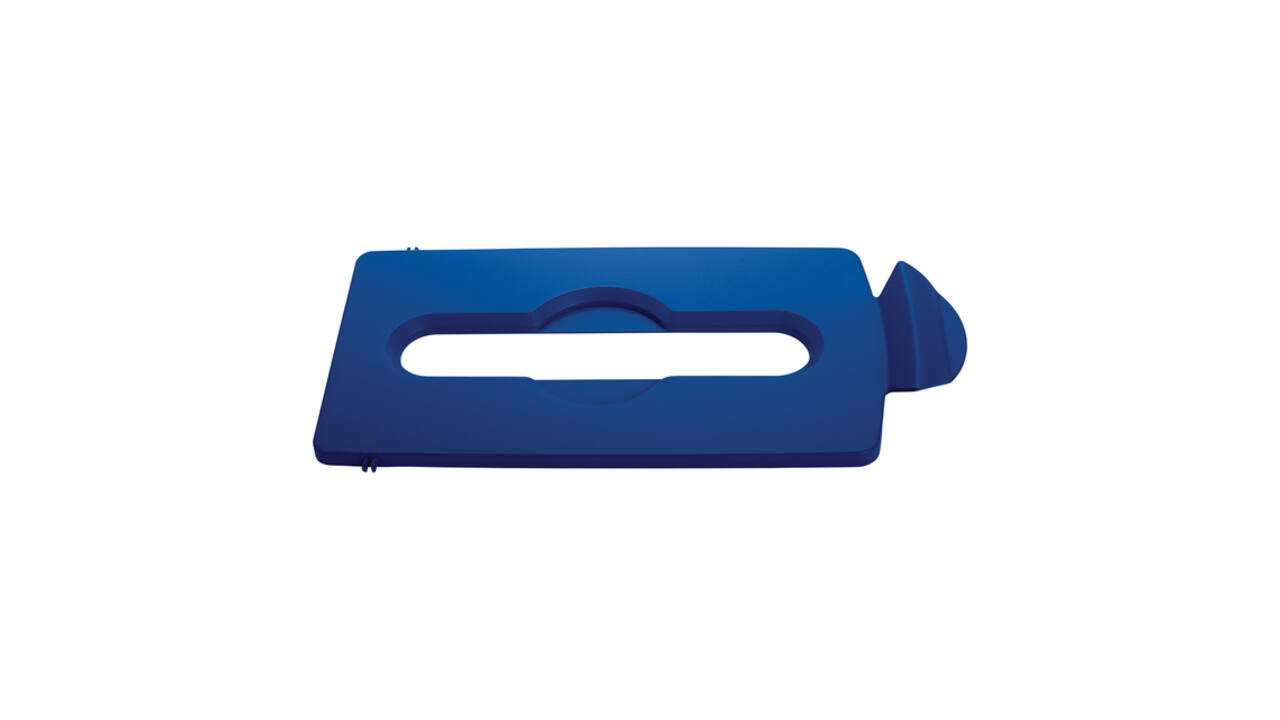 Deksel Rubbermaid Slim Jim Recyclestation inwerpopening voor papier blauw