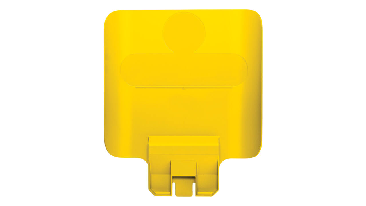 Paneel Rubbermaid Slim Jim Recyclestation voor label geel