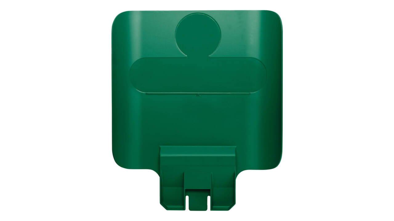 Paneel Rubbermaid Slim Jim Recyclestation voor label groen
