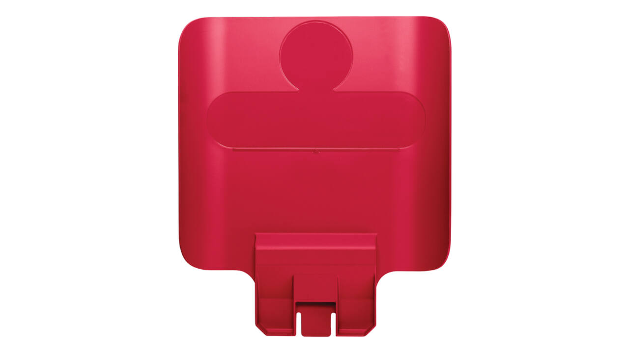 Paneel Rubbermaid Slim Jim Recyclestation voor label rood