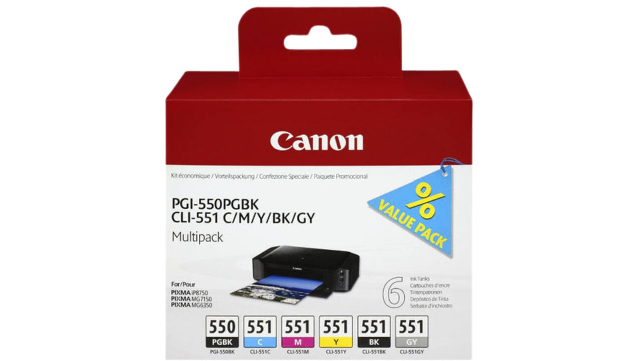 Inktcartridge Canon PGI-550 + CLI-551 zwart + 5 kleuren