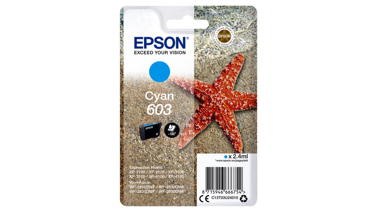 Inktcartridge Epson 603 T03U2 blauw