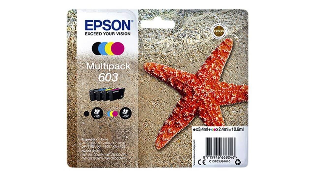 Inktcartridge Epson 603 T03U6 zwart + 3 kleuren