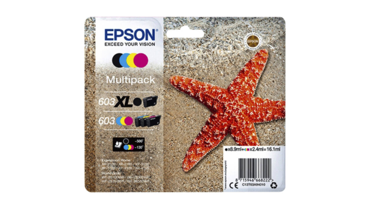 Inktcartridge Epson 603 T03A9 zwart XL+ 3 kleuren