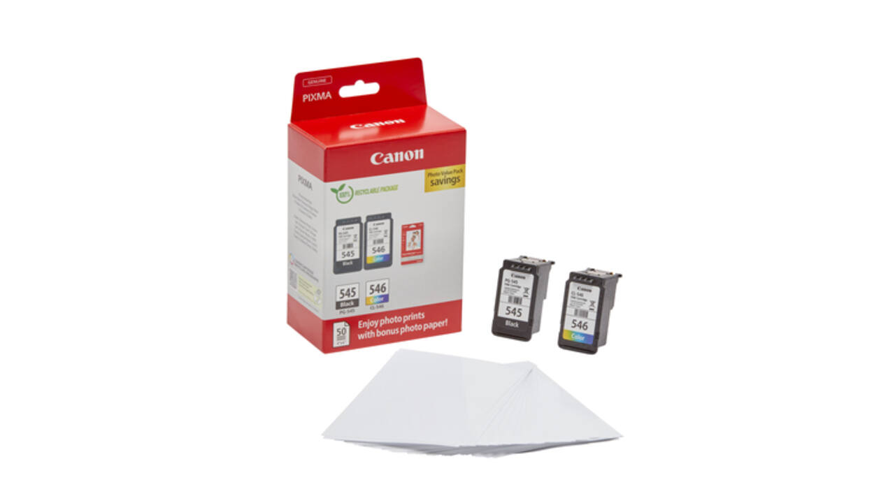 Inktcartridge Canon PG-545 CL-546 zw + kl + papier