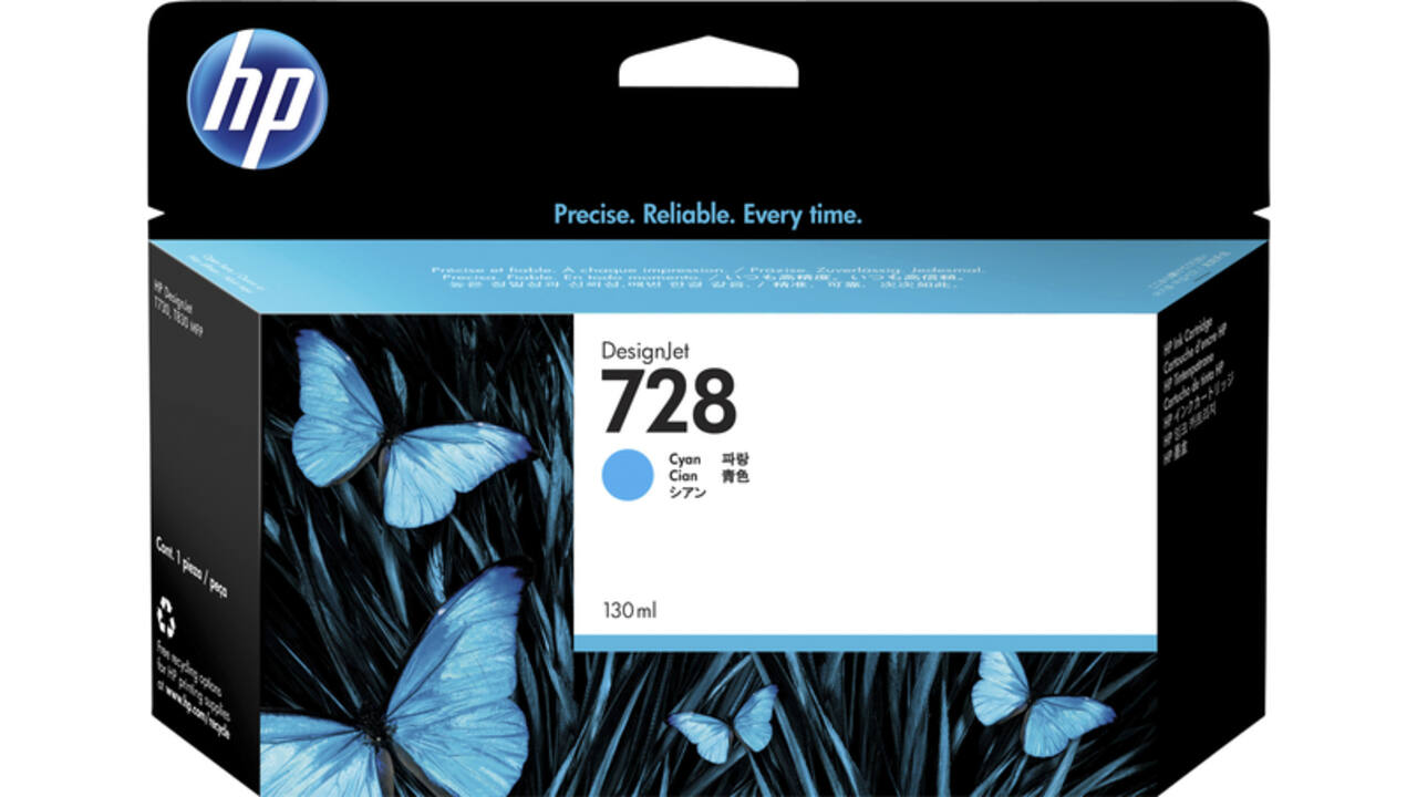 Inktcartridge HP F9J67A 728 blauw