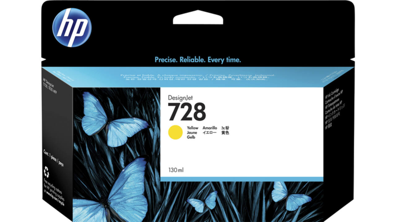 Inktcartridge HP F9J65A 728 geel