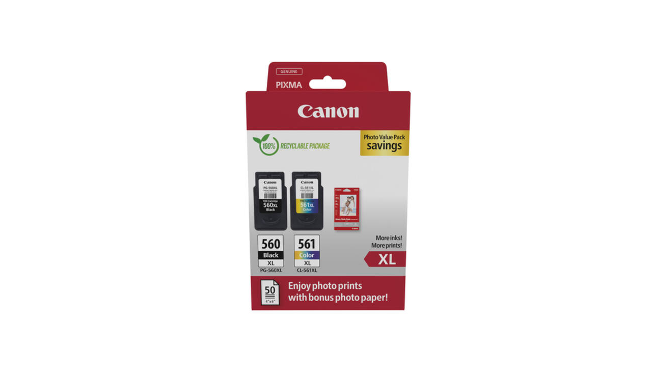 Inktcartridge Canon PG-560XL CL-561XL + papier