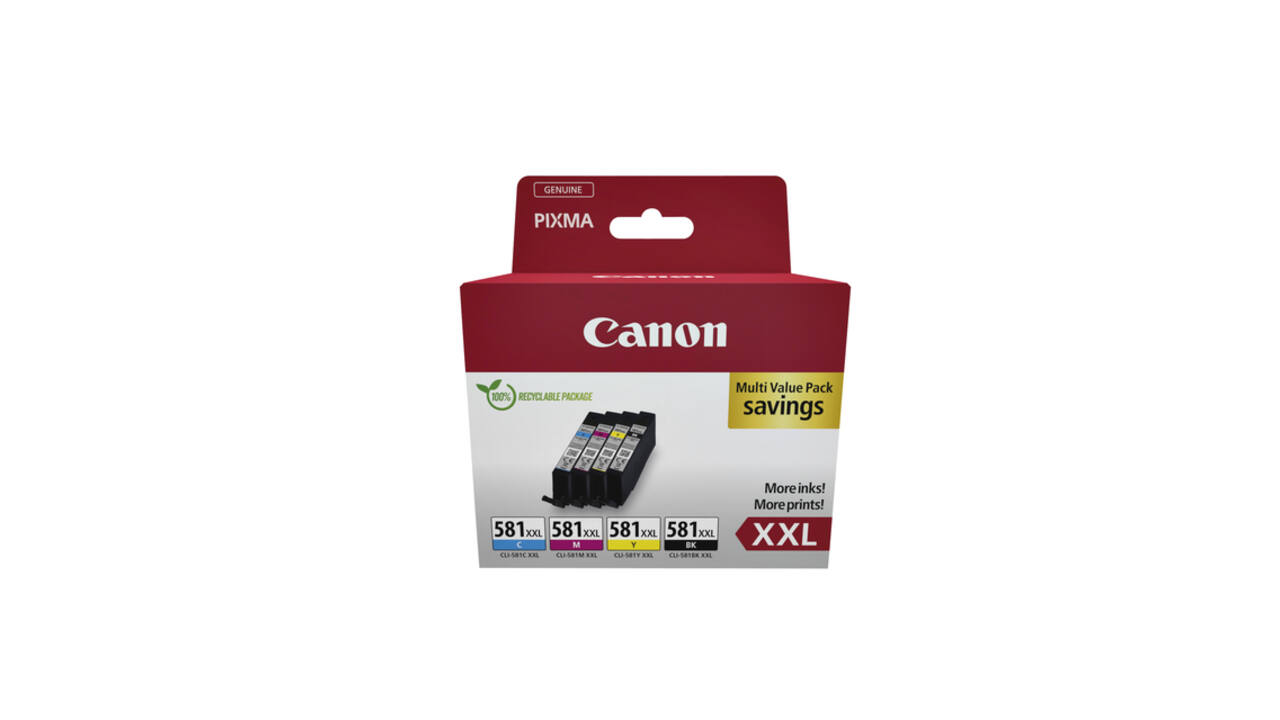 Inktcartridge Canon CLI-581XXL zwart + 3 kleuren