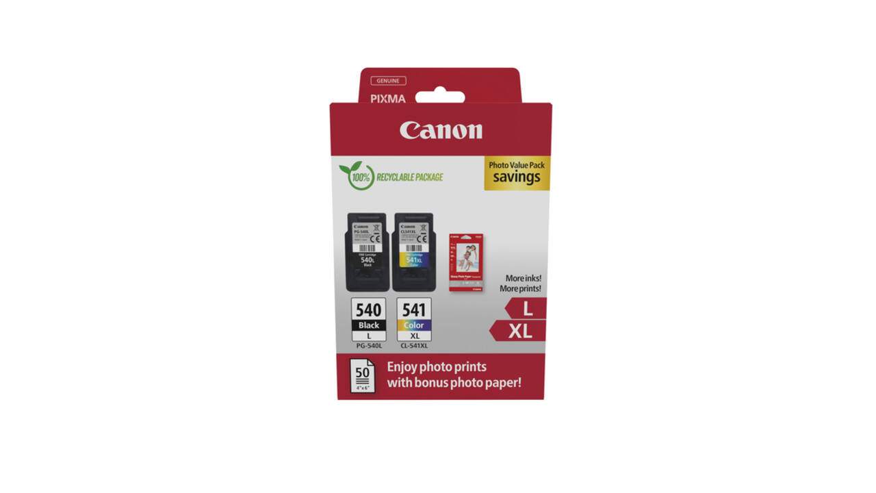 Inktcartridge Canon PG-540L CL-541XL zw+kl+papier