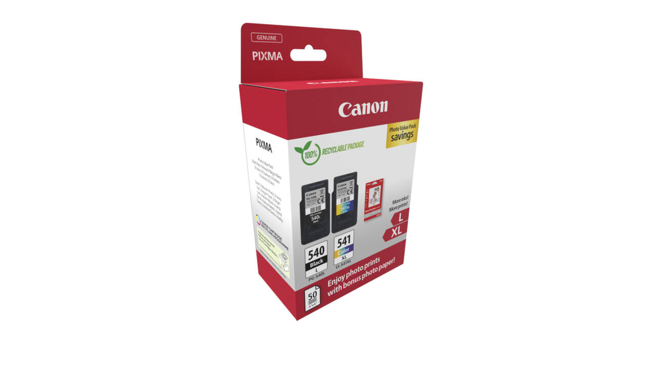 Inktcartridge Canon PG-540L CL-541XL zw+kl+papier