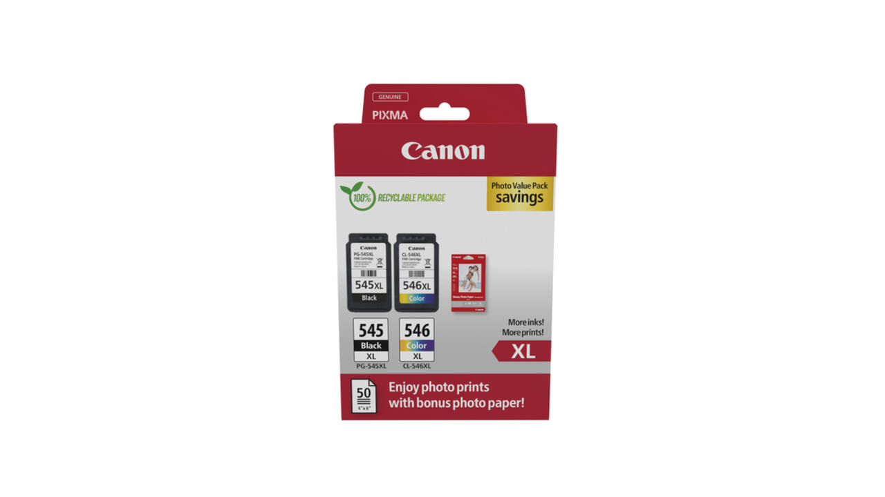 Inktcartridge Canon PG-545XL +  CL-546XL zwart + kleur