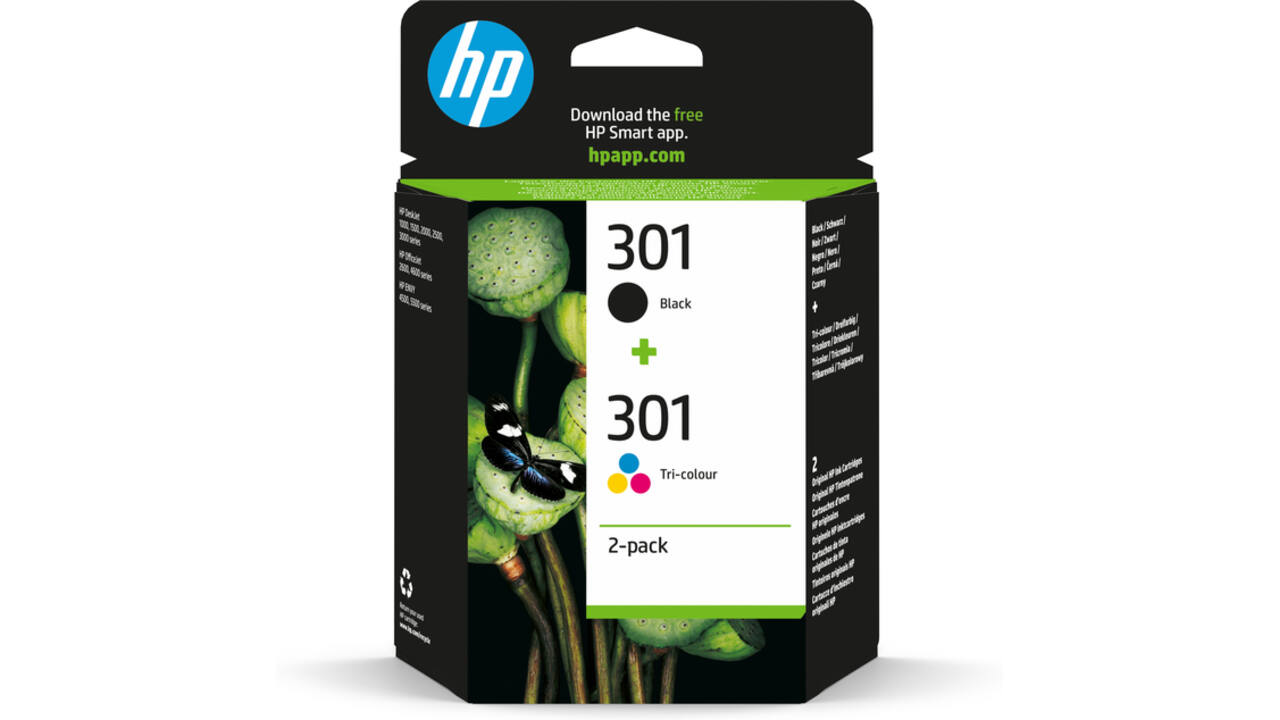 Inktcartridge HP N9J72AE 301 zwart + kleur