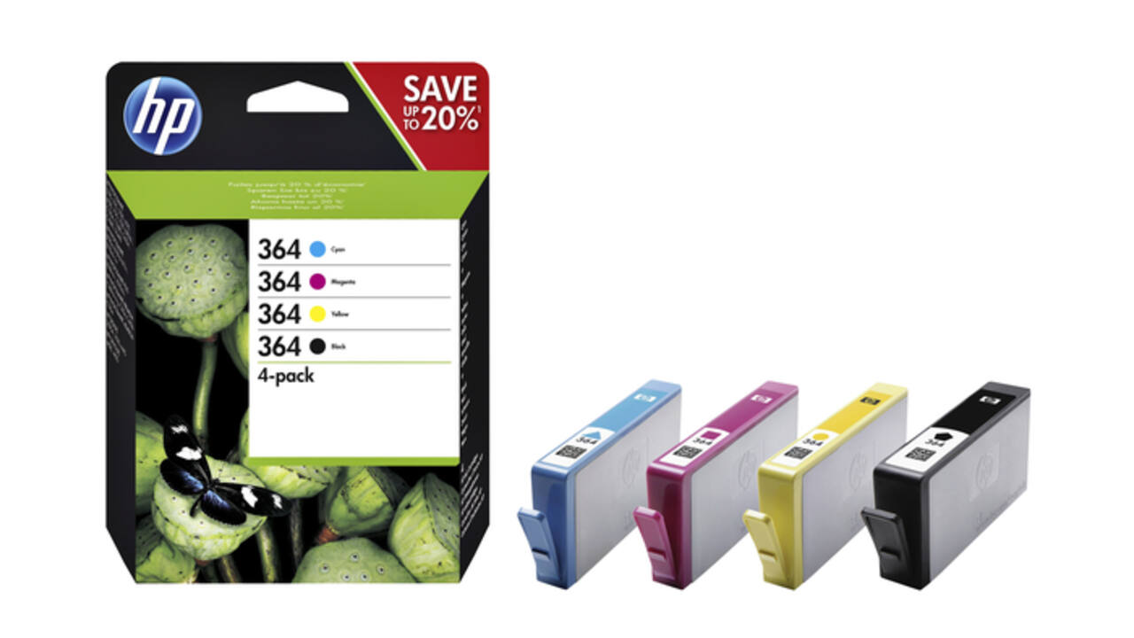 Inktcartridge HP N9J73AE 364 zwart + 3 kleuren
