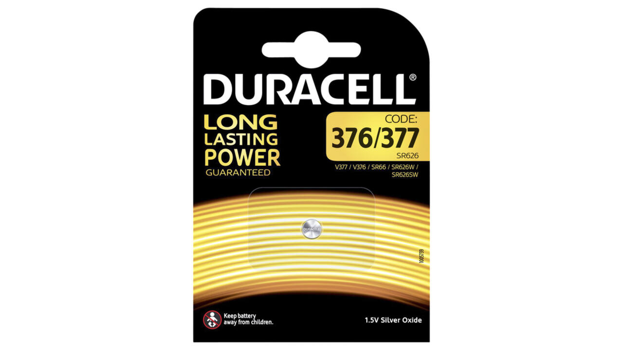 Batterij Duracell knoopcel 377 zilver oxide Ø6,8mm 1,5V-18mA