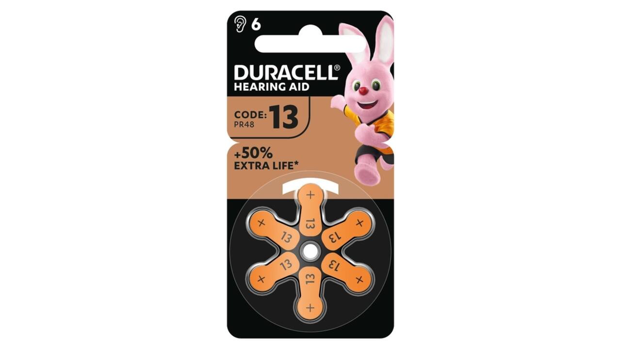 Batterij Duracell Hearing DA13 Ø7,9mm 310mAh 6 stuks