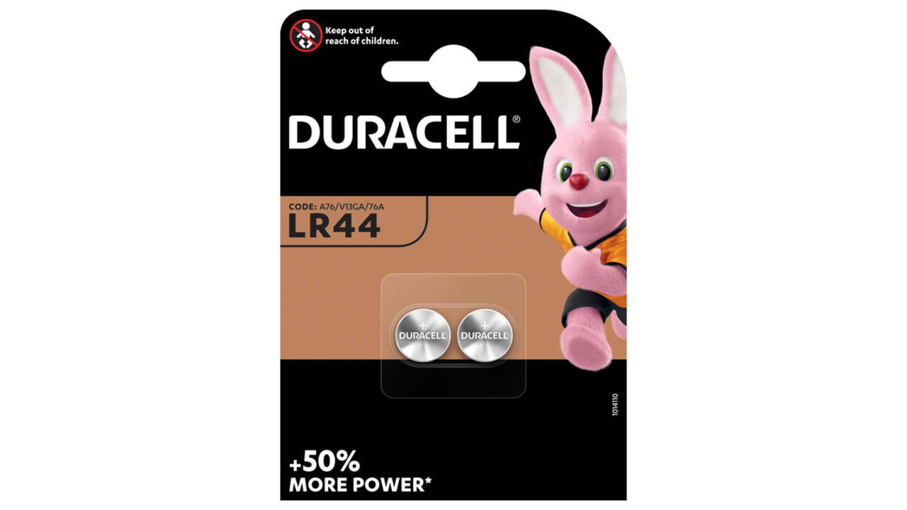 Batterij Duracell knoopcel 2xLR44 alkaline Ø11,6mm 2 stuks