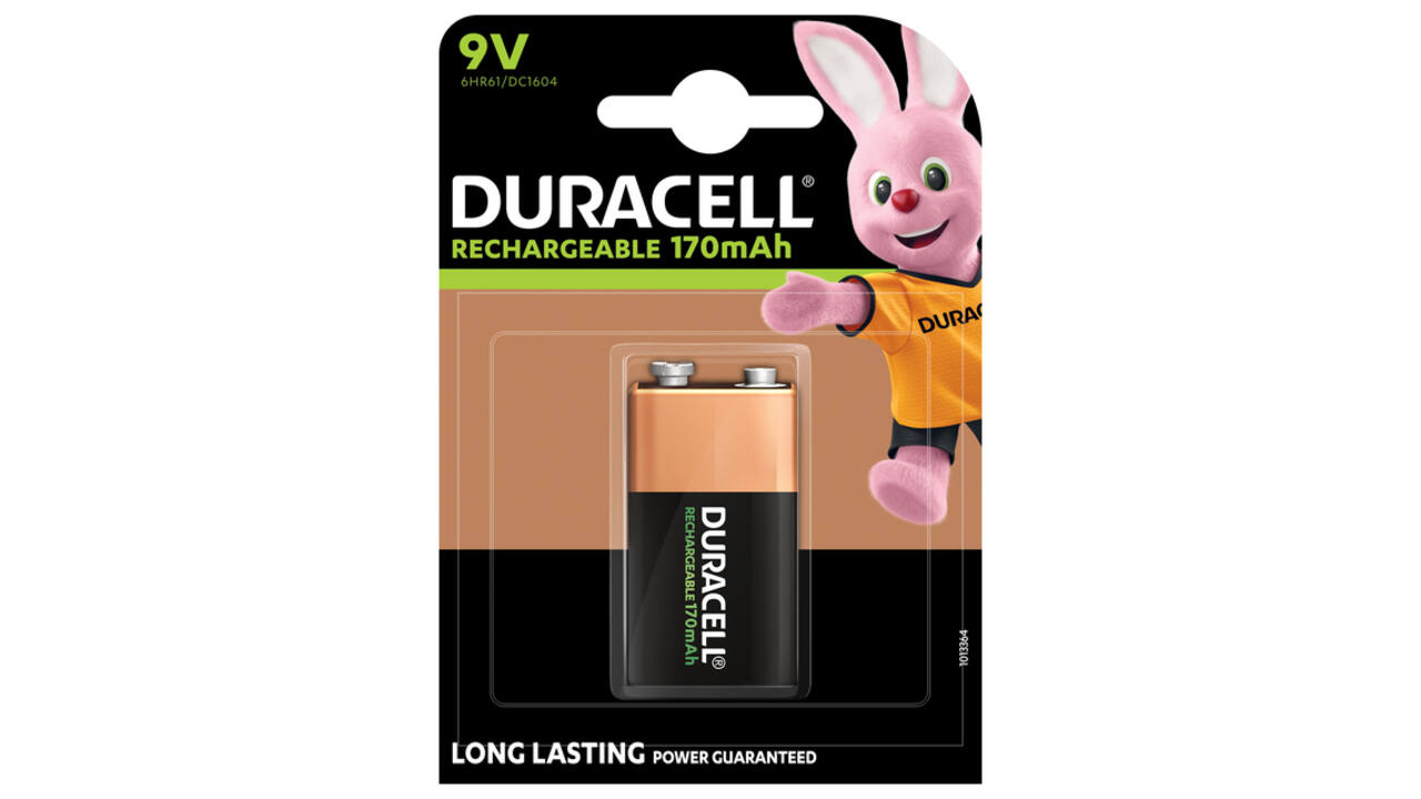 Batterij oplaadbaar Duracell 1x9Volt 170mAh Plus