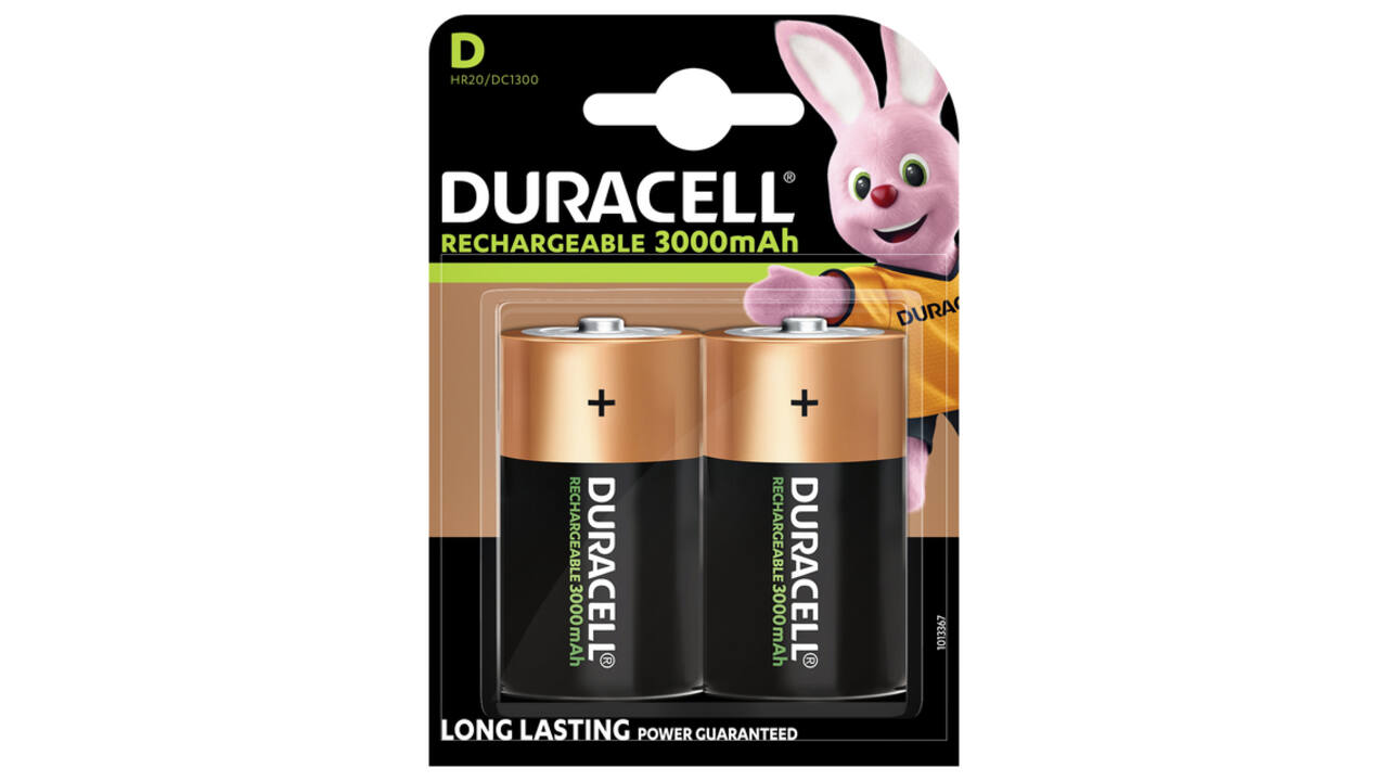 Batterij oplaadbaar Duracell 2xD 3000mAh Plus