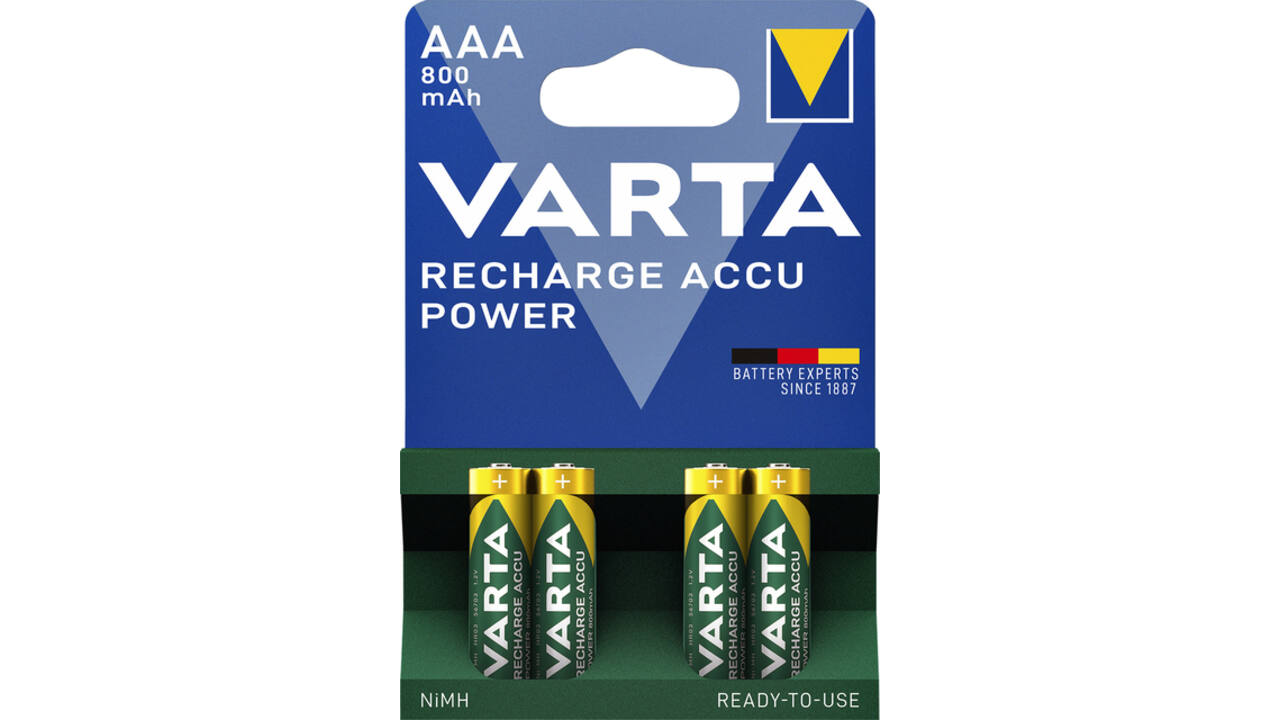 Batterij oplaadbaar VARTA 4x AAA 800mAh ready2use