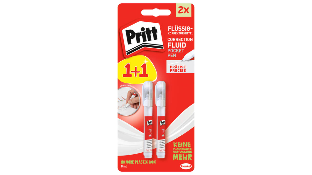 Correctiepen Pritt fluid 8ml blister a 1+1