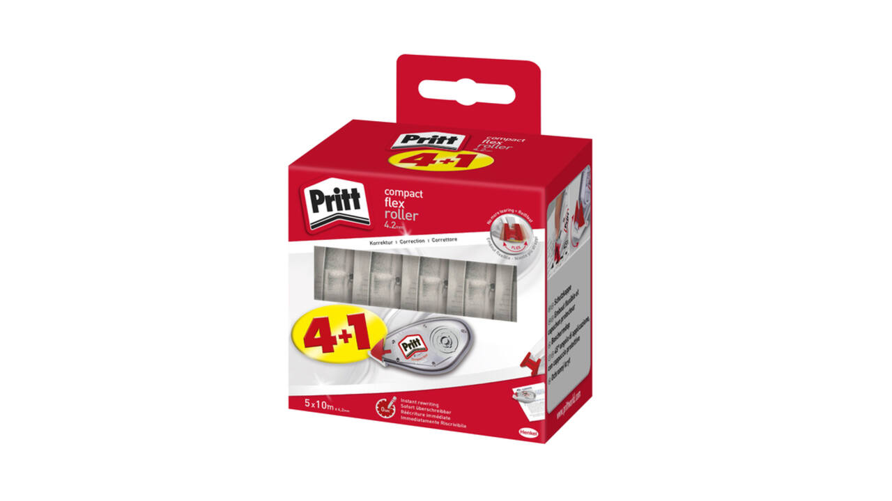 Correctietape Pritt Compact Flex 4.2mmx10m valuepack à 4+1 gratis