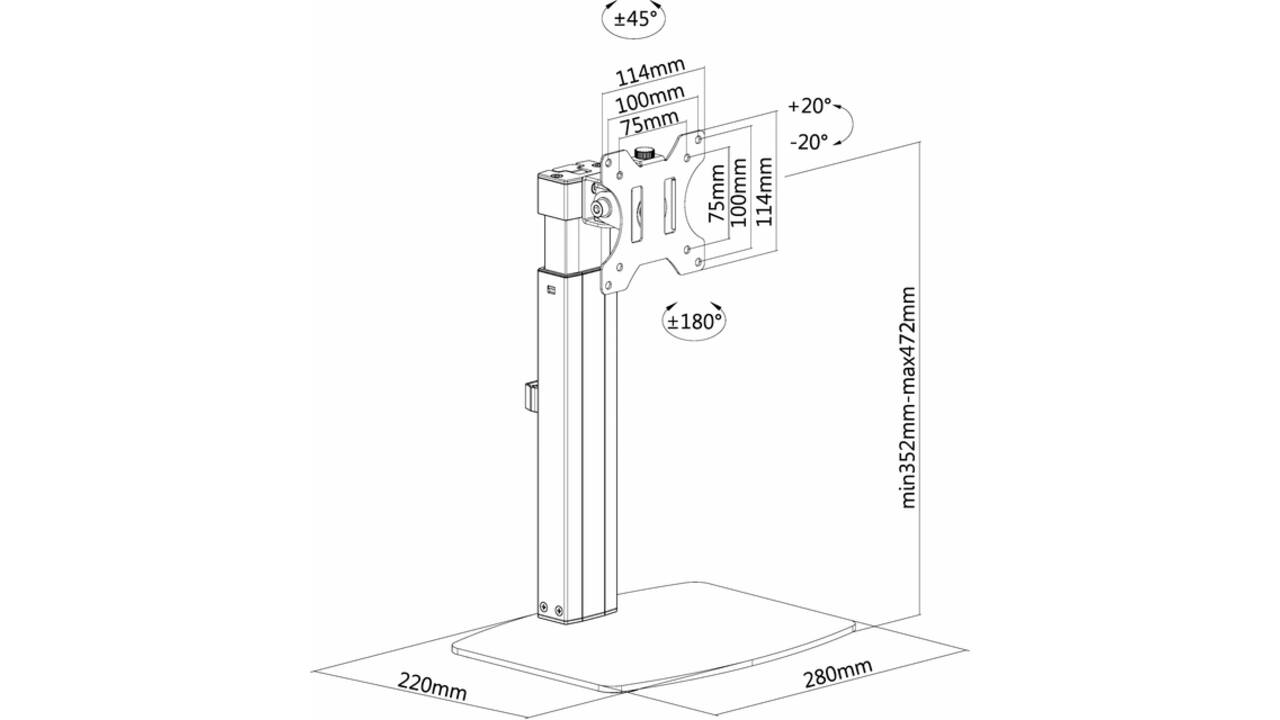 Monitorstandaard Neomounts D865 10-32" zwart