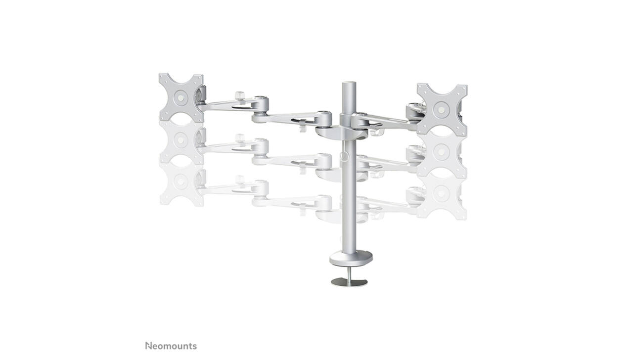 Monitorarm Neomounts D935DG 2x10-27" doorvoer zilvergrijs