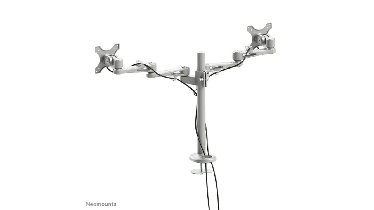 Monitorarm Neomounts D935DG 2x10-27" doorvoer zilvergrijs